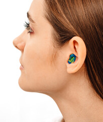 Individual and stylish earplugs for women for use in the swimming pool. Personally molded earplugs...