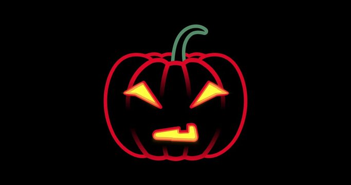Animated carving pumpkin speaking or singing. Spooky Halloween.