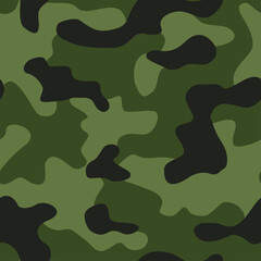Camouflage texture seamless pattern. Abstract modern military camo endless ornament for fabric and fashion print. Vector illustration. - obrazy, fototapety, plakaty
