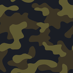 Camouflage texture seamless pattern. Abstract modern military camo endless ornament for fabric and fashion print. Vector illustration.