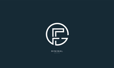 Alphabet letter icon logo GF or FG