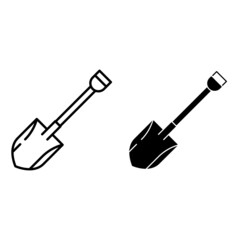 Shovel icon vector. dig illustration sign. tool symbol. Premium quality isolated digging element in trendy style.
