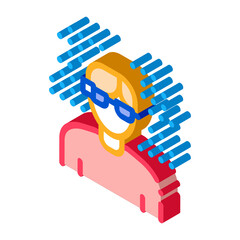 Man Smart Glasses Icon Vector. Isometric Man Smart Glasses sign. color isolated symbol illustration