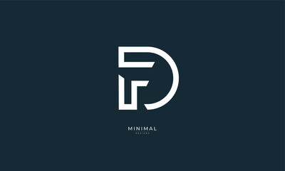 Alphabet letter icon logo FD or DF