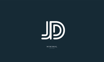 Alphabet letter icon logo JD