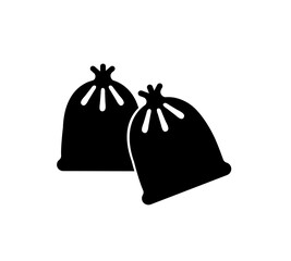 Garbage bag vector icon on white background. Flat vector garbage icon symbol sign from modern cleaning collection for mobile concept and web apps design.