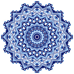 Mandala. Indian antistress medallion. Abstract islamic flower, arabic henna design, yoga symbol.