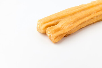 Elongated Churos on white background