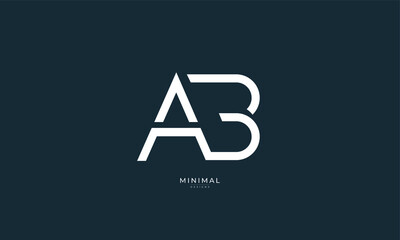 Alphabet letter icon logo  AB