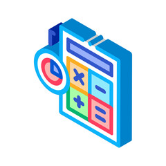 Calculator For Statistician Icon Vector. Isometric Calculator Electronic Device Equipment For Calculations sign. color isolated symbol illustration