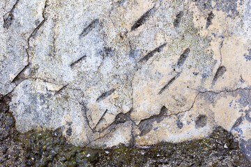 Abstract concrete, weathered with cracks and scratches. Landscape style. Grungy Concrete Surface. Great background or texture.