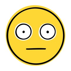 Flushed face doodle emoji.