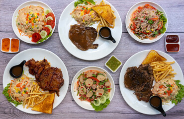 Steaks Various Dishes 