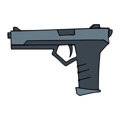 Doodle Pistol Gun Icon.