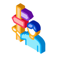Human Post Column Icon Vector. Isometric Human Post Column sign. color isolated symbol illustration