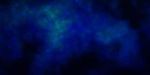 Dark BLUE vector backdrop with lines, triangles.