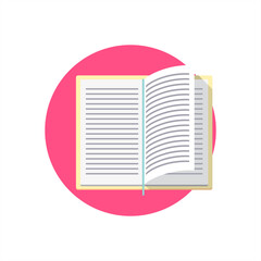 Book Education Icon Round Background