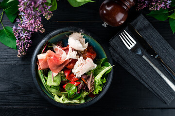 fresh salad with parma