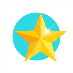 Obraz premium Star Vector Icon Round Background