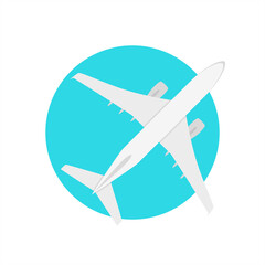Aircraft Vector Icon Round Background