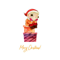 gnome sitting on gifts