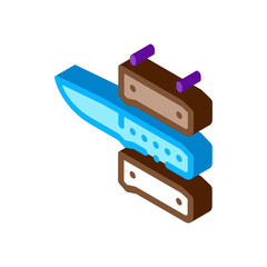 Knife Handle Icon Vector. Isometric Knife Handle sign. color isolated symbol illustration