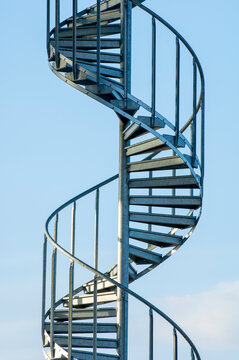 Staircase with blue sky background
