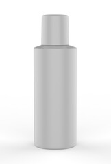 Blank flat shoulder aluminum deodorant spray can for branding and mock up. 3d render illustration.