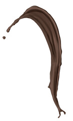 Splash of melted chocolate on white background