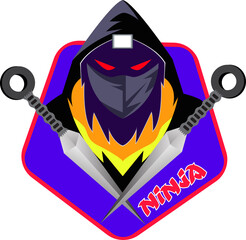 Ninja team mascot for esports and badge team logo vector