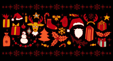 Christmas doodle elements