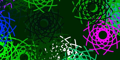Light Pink, Green vector backdrop with chaotic shapes.