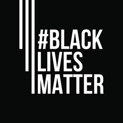 Black lives matter banner movement illustration for jobs, social networks and profile photo. Black background, white letters, black letters.