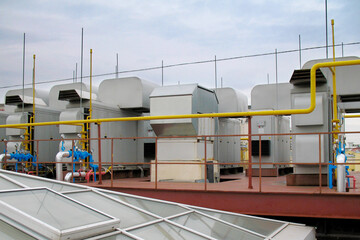 gas generating station on the roof of the building