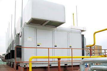 gas generating station on the roof of the building