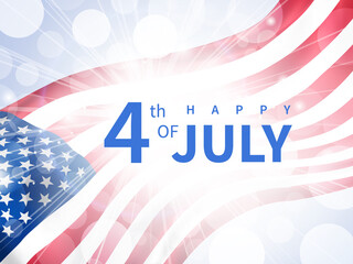 Happy Fourth of July poster. Usa Independence Day celebration