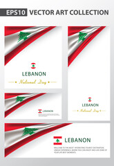 LEBANON Colors Background Collection, LEBANESE National Flag (Vector Art)
