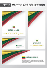 LITHUANIA Colors Background Collection, LITHUANIAN National Flag (Vector Art)
