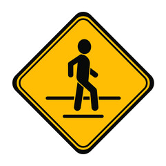 pedestrian crossing sign isolated