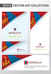 MONGOLIA Colors Background Collection, MONGOLIAN National Flag (Vector Art)
