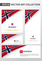 NORWAY National Colors -Collection- , NORWEGIAN National Flag (Vector Art)
