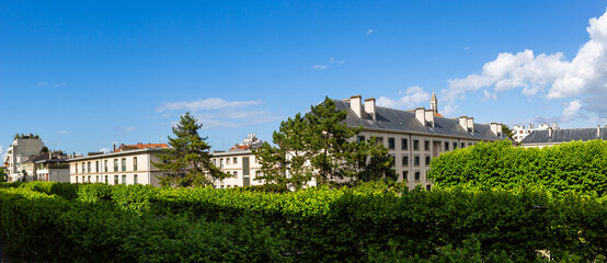Paris,  Boulogne Billancourt district France. High views on home buildings in rue de Silly  - 354900358