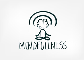 mindfullness concept vector isolated doodle sketch line words