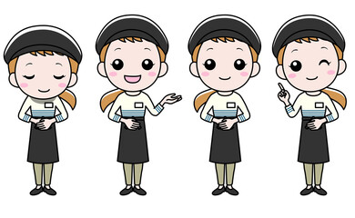 カフェ女性店員