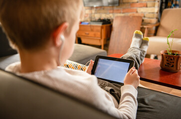 Boy Having a video call during quarantine