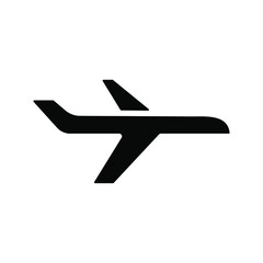 Plane icon on isolated white background, Airplane glyph icon, Solid vector sign, Glyph style pictogram isolated on white. Plane icon vector illustration