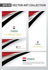 YEMEN Colors Background Collection, YEMENI National Flag (Vector Art)

