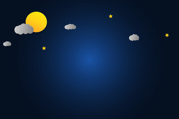 Fototapeta premium vector night sky, moon and stars