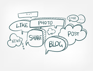 UGC user generated content doodle vector concept isolated sign symbol