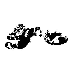 Foot prints. Black on white